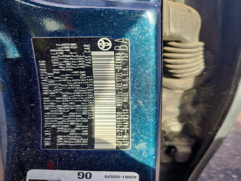 53737676 :رقم المزاد ، 5YFBURHE9KP876561 vin ، 2019 Toyota Corolla مزاد بيع