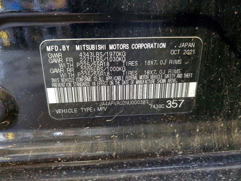 Aukcja sprzedaży 2022 Mitsubishi Outlander Sport, vin: JA4APVAU2NU000381, numer aukcji: 53097456