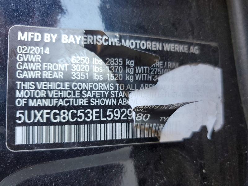 54501666 :رقم المزاد ، 5UXFG8C53EL592980 vin ، 2014 Bmw X6 مزاد بيع