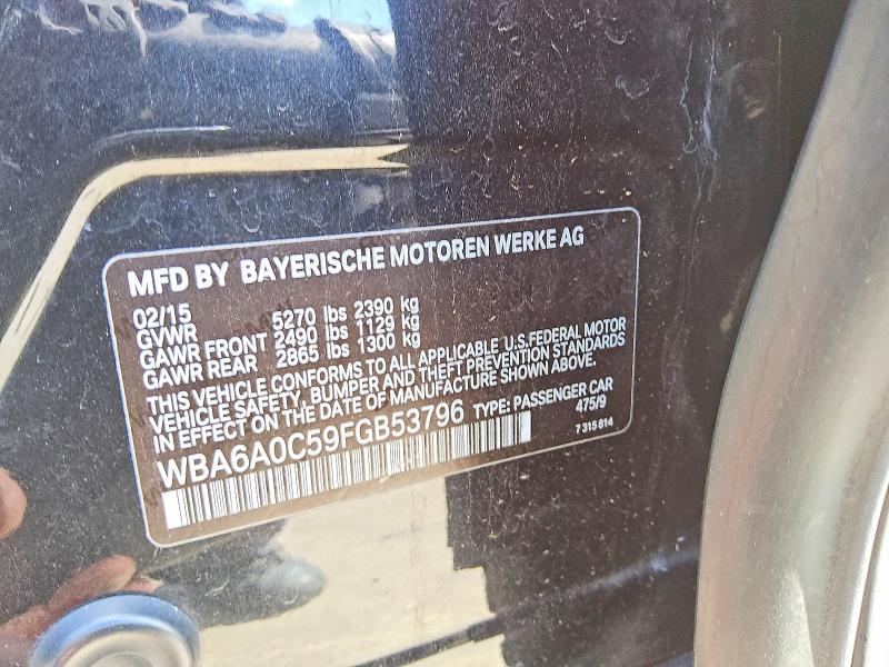 Продажа на аукционе авто 2015 Bmw 640, vin: WBA6A0C59FGB53796, номер лота: 54310476