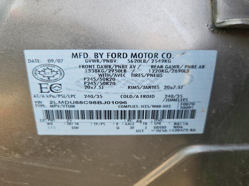 Продаж на аукціоні авто 2008 Lincoln Mkx, vin: 2LMDU88C98BJ01096, номер лоту: 52897656