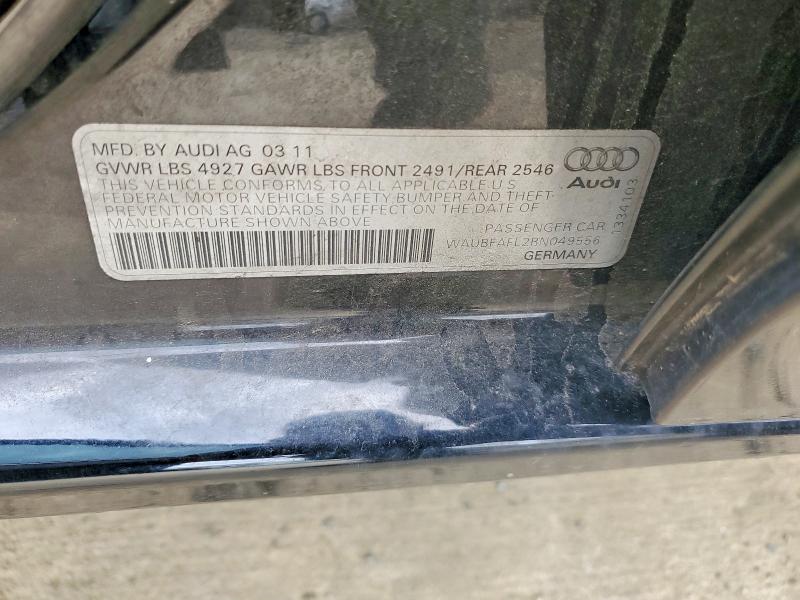 2011 Audi A4 მანქანა იყიდება აუქციონზე, vin: WAUBFAFL2BN049556, აუქციონის ნომერი: 52669506