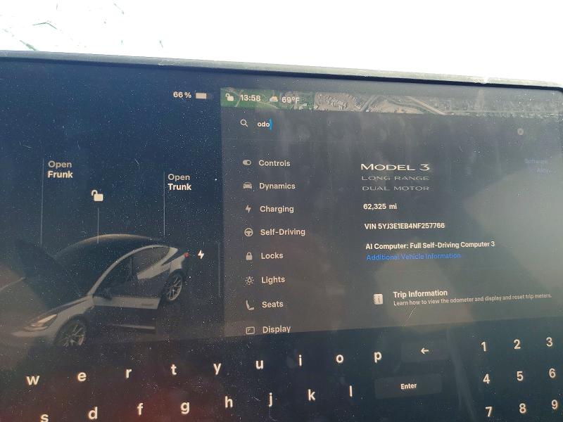 Продажа на аукционе авто 2022 Tesla Model 3, vin: 5YJ3E1EB4NF257766, номер лота: 53120246