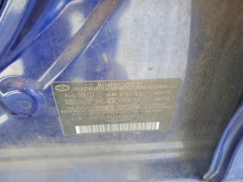 Aukcja sprzedaży 2012 Hyundai Elantra, vin: 5NPDH4AE6CH094193, numer aukcji: 53892286