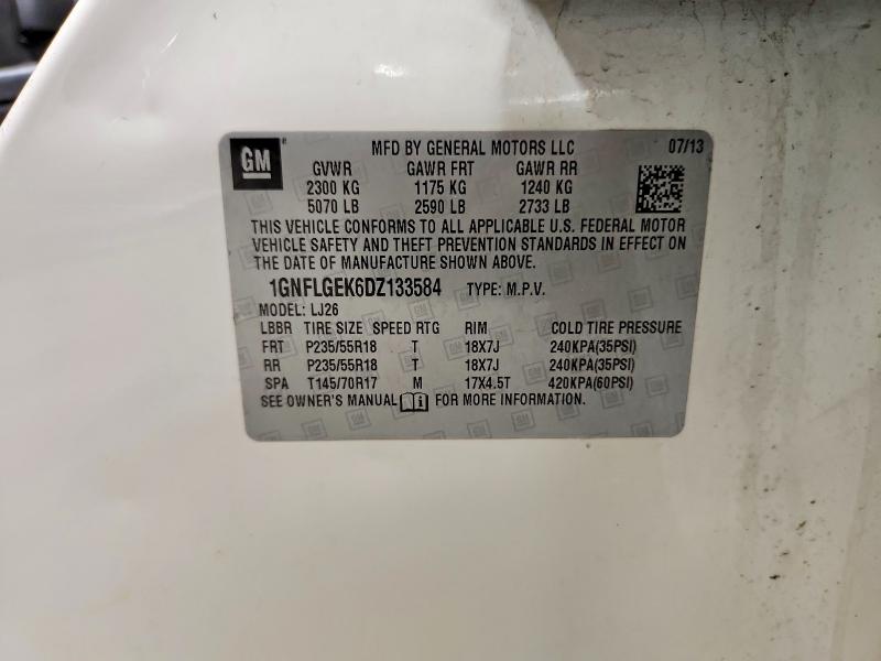 Продажа на аукционе авто 2013 Chevrolet Equinox, vin: 1GNFLGEK6DZ133584, номер лота: 55003246