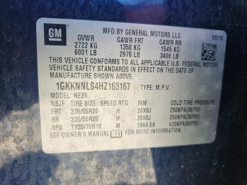 Продажа на аукционе авто 2017 Gmc Acadia, vin: 1GKKNNLS4HZ163167, номер лота: 52487086