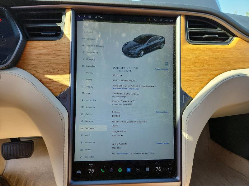 2019 Tesla Model S მანქანა იყიდება აუქციონზე, vin: 5YJSA1E24KF302515, აუქციონის ნომერი: 53295366
