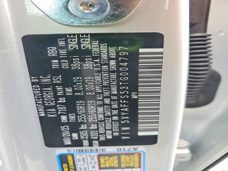 2026 Kia Ev9 მანქანა იყიდება აუქციონზე, vin: 5XYAFFS53TG004797, აუქციონის ნომერი: 55002706