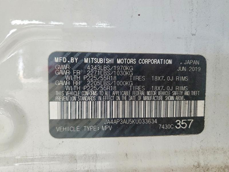 Aukcja sprzedaży 2019 Mitsubishi Outlander Sport, vin: JA4AP3AU5KU033634, numer aukcji: 52784306