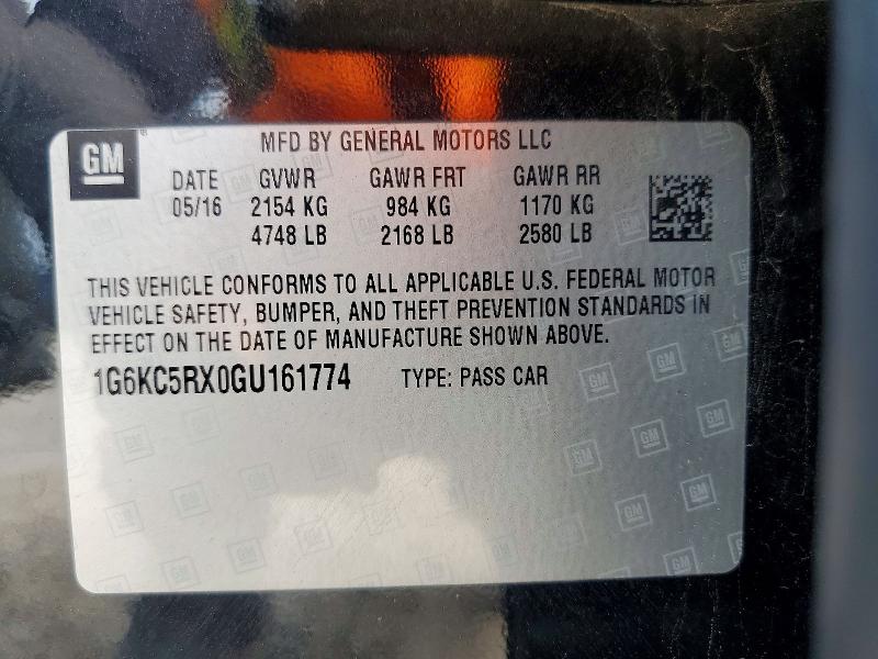 Продаж на аукціоні авто 2016 Cadillac Ct6, vin: 1G6KC5RX0GU161774, номер лоту: 52519686