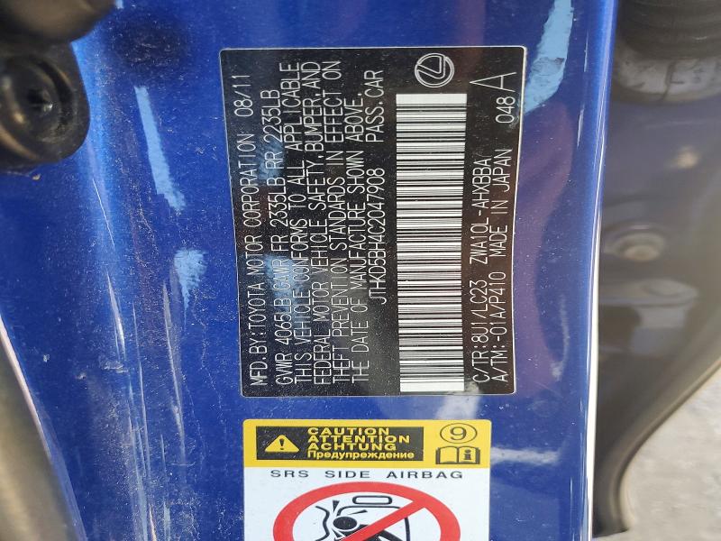 Продаж на аукціоні авто 2012 Lexus Ct, vin: JTHKD5BH4C2047908, номер лоту: 49666826