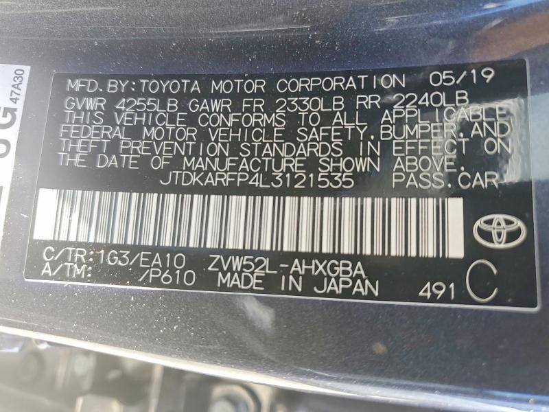 Aukcja sprzedaży 2020 Toyota Prius Prime, vin: JTDKARFP4L3121535, numer aukcji: 55004766