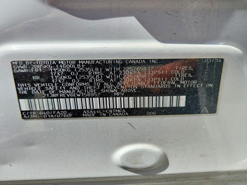 Aukcja sprzedaży 2014 Toyota Rav4, vin: 2T3RFREV6EW158957, numer aukcji: 53289326