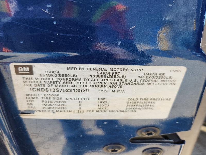 Aukcja sprzedaży 2006 Chevrolet Trailblazer, vin: 1GNDS13S762213529, numer aukcji: 53390786