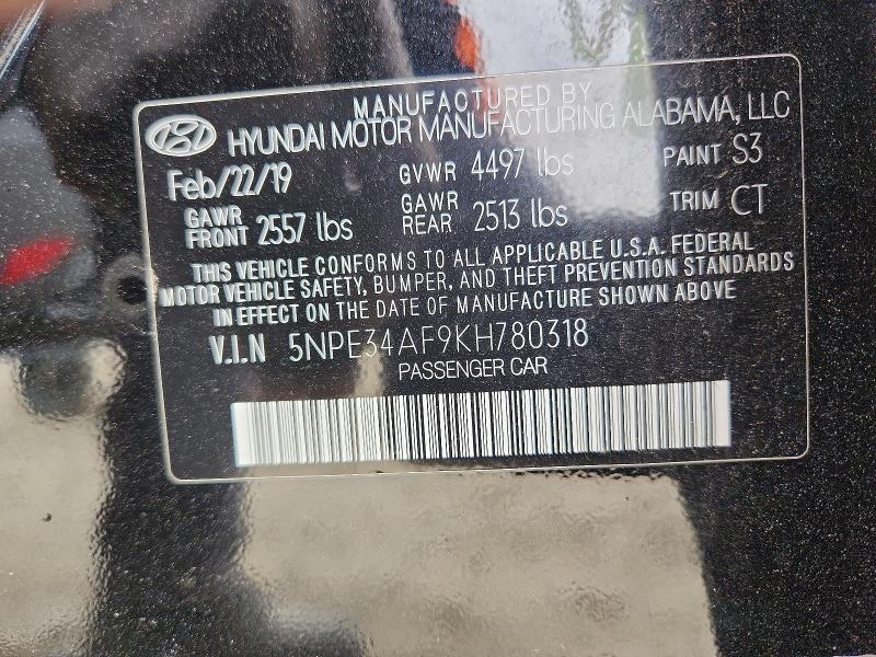 Продажа на аукционе авто 2019 Hyundai Sonata, vin: 5NPE34AF9KH780318, номер лота: 53183896