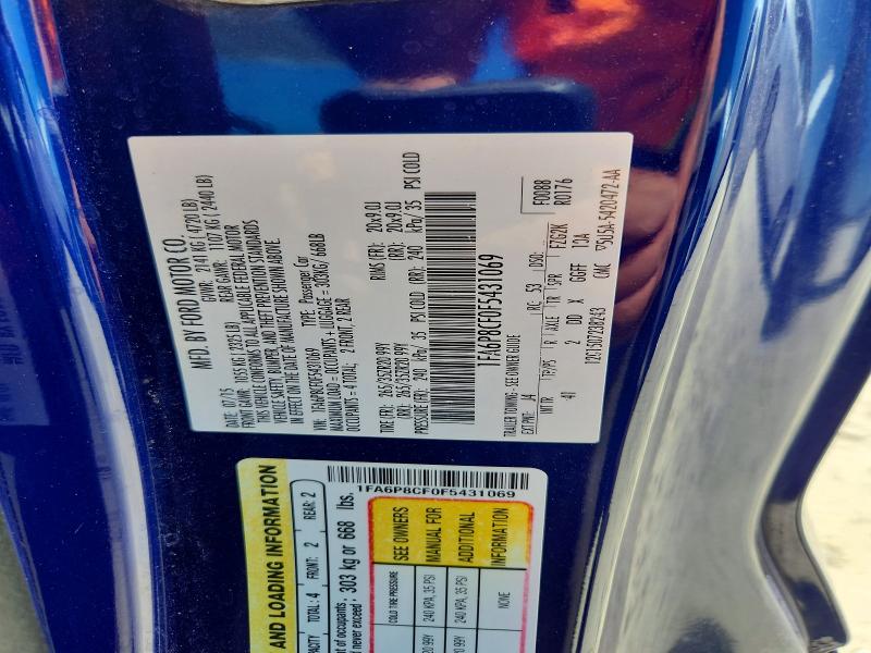 2015 Ford Mustang მანქანა იყიდება აუქციონზე, vin: 1FA6P8CF0F5431069, აუქციონის ნომერი: 53288936