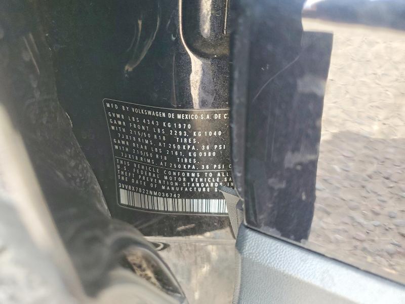 Aukcja sprzedaży 2022 Volkswagen Taos, vin: 3VVRX7B22NM036742, numer aukcji: 54164736