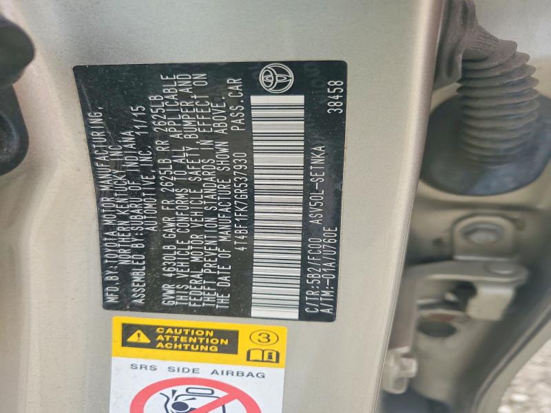 54960836 :رقم المزاد ، 4T4BF1FK7GR537930 vin ، 2016 Toyota Camry مزاد بيع