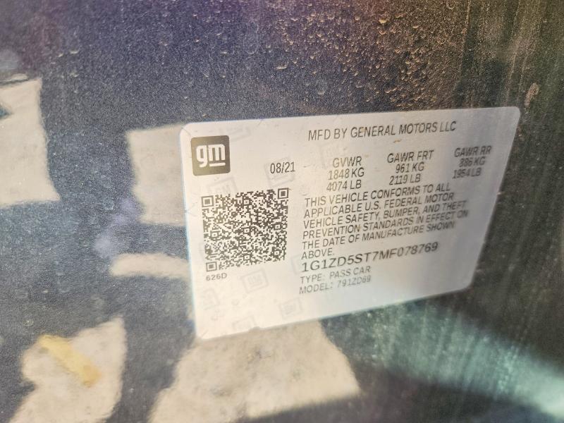 2021 Chevrolet Malibu მანქანა იყიდება აუქციონზე, vin: 1G1ZD5ST7MF078769, აუქციონის ნომერი: 53002086