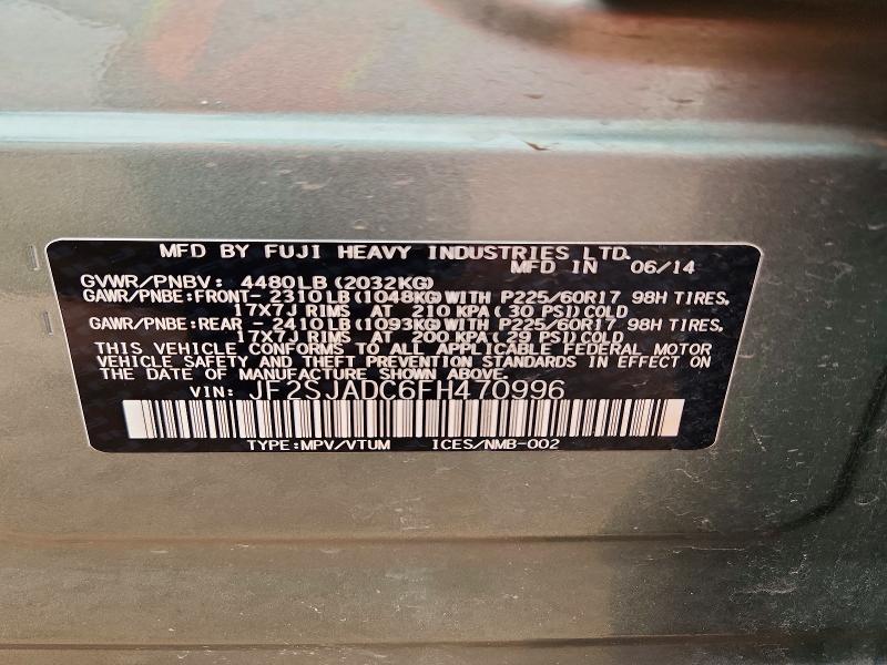 Продажа на аукционе авто 2015 Subaru Forester, vin: JF2SJADC6FH470996, номер лота: 51877136