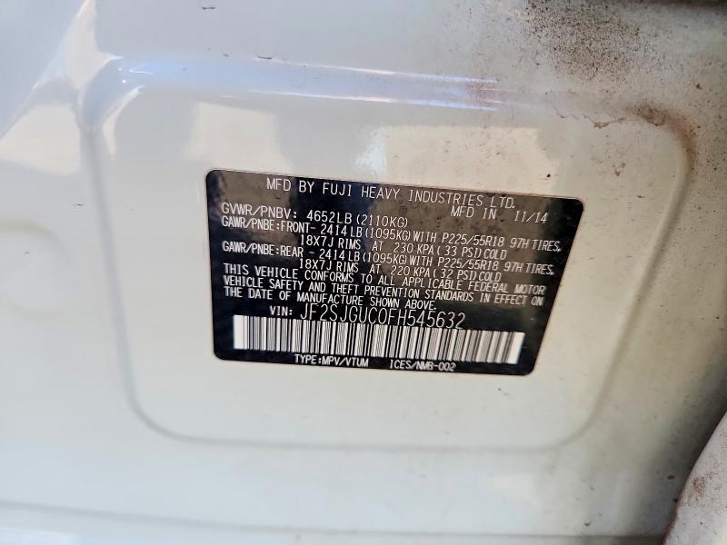 Продажа на аукционе авто 2015 Subaru Forester, vin: JF2SJGUC0FH545632, номер лота: 53191406