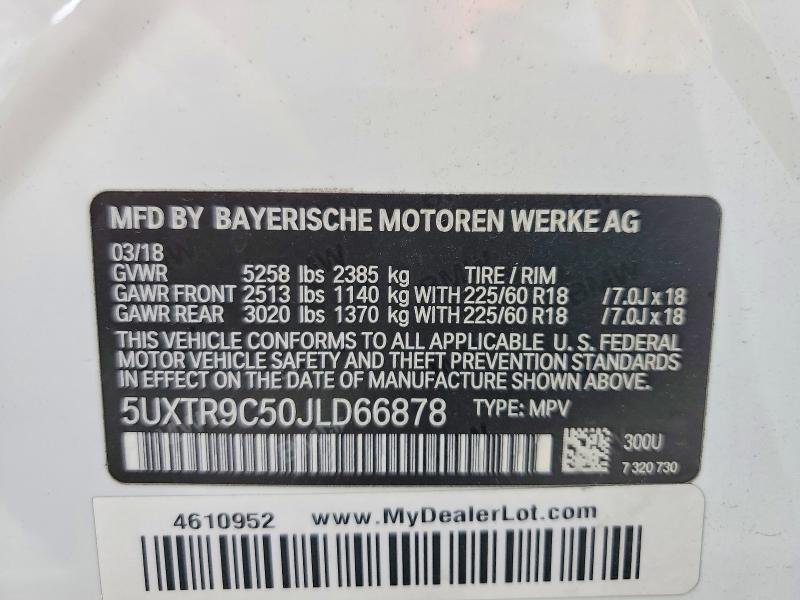 Продажа на аукционе авто 2018 Bmw X3, vin: 5UXTR9C50JLD66878, номер лота: 55109656