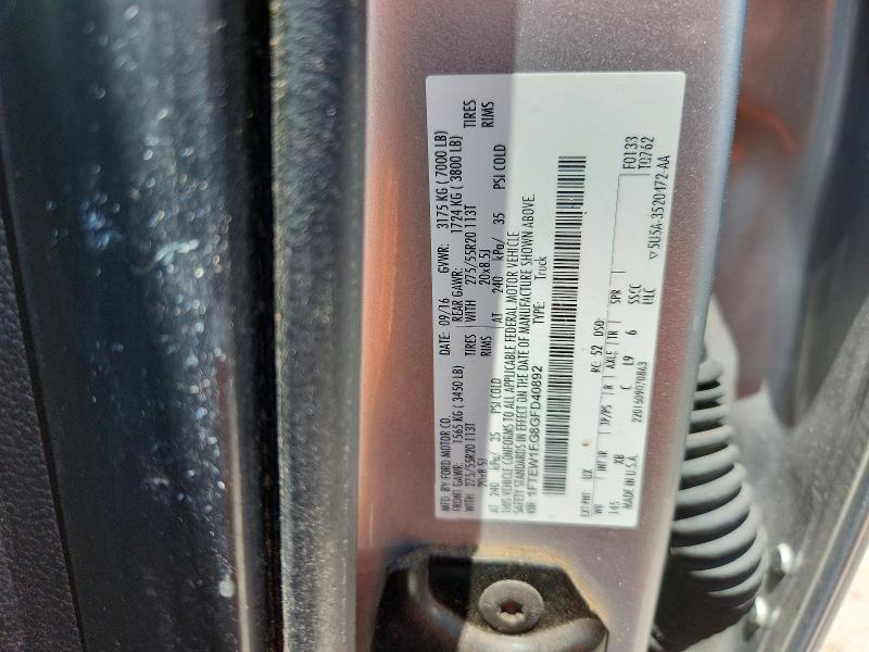 Aukcja sprzedaży 2016 Ford F150, vin: 1FTEW1EG8GFD40892, numer aukcji: 54138596