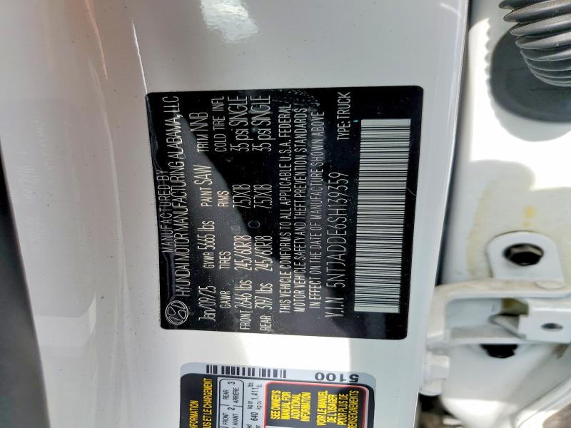 52885926 :رقم المزاد ، 5NTJADDE6SH139359 vin ، 2025 Hyundai Santa Cruz مزاد بيع