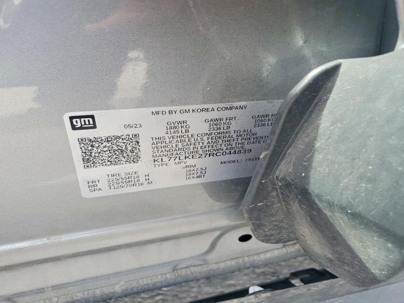 Aukcja sprzedaży 2024 Chevrolet Trax, vin: KL77LKE27RC044839, numer aukcji: 54972866