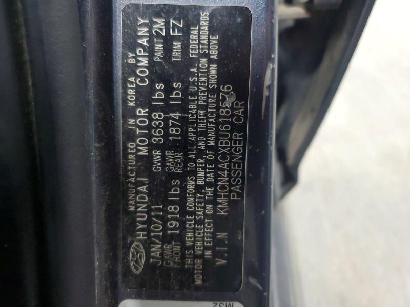 2011 Hyundai Accent მანქანა იყიდება აუქციონზე, vin: KMHCN4ACXBU618576, აუქციონის ნომერი: 54851856