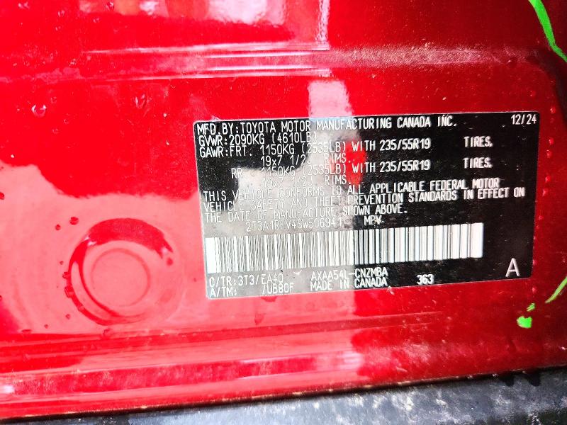 2025 Toyota Rav4 მანქანა იყიდება აუქციონზე, vin: 2T3A1RFV4SW506941, აუქციონის ნომერი: 53593286