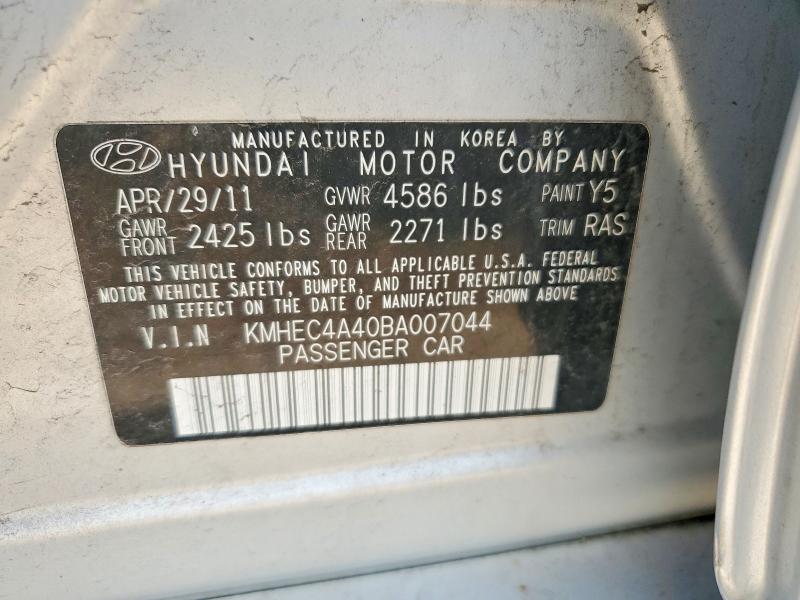 Aukcja sprzedaży 2011 Hyundai Sonata, vin: KMHEC4A40BA007044, numer aukcji: 52828916