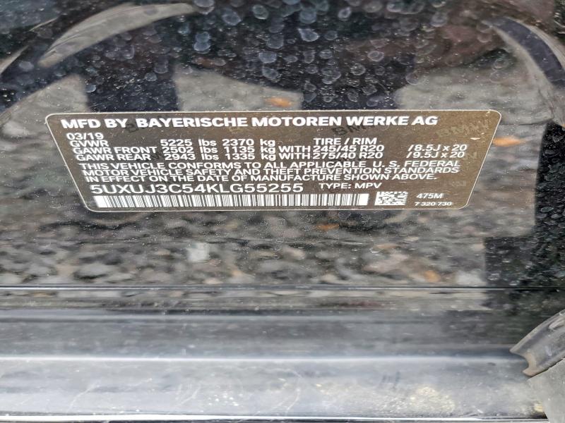 53261196 :رقم المزاد ، 5UXUJ3C54KLG55255 vin ، 2019 Bmw X4 مزاد بيع