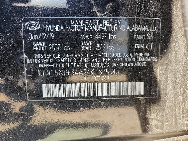 Продажа на аукционе авто 2019 Hyundai Sonata, vin: 5NPE34AF4KH805545, номер лота: 53985496