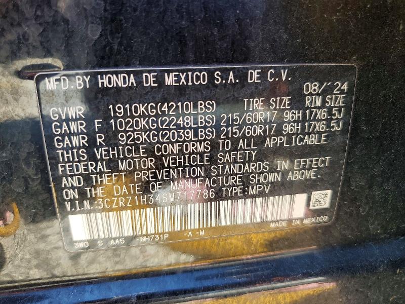 Продаж на аукціоні авто 2025 Honda Hr-v, vin: 3CZRZ1H34SM717786, номер лоту: 54175366