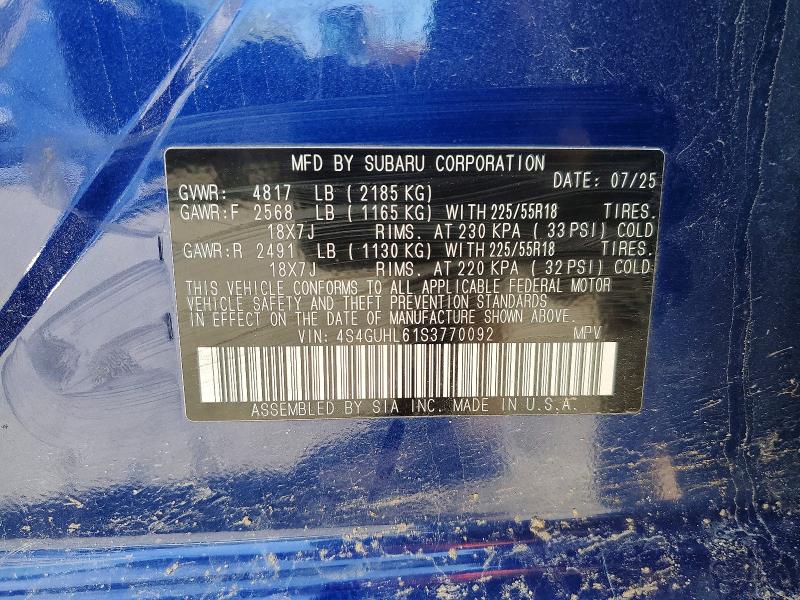 Aukcja sprzedaży 2025 Subaru Crosstrek, vin: 4S4GUHL61S3770092, numer aukcji: 52314536