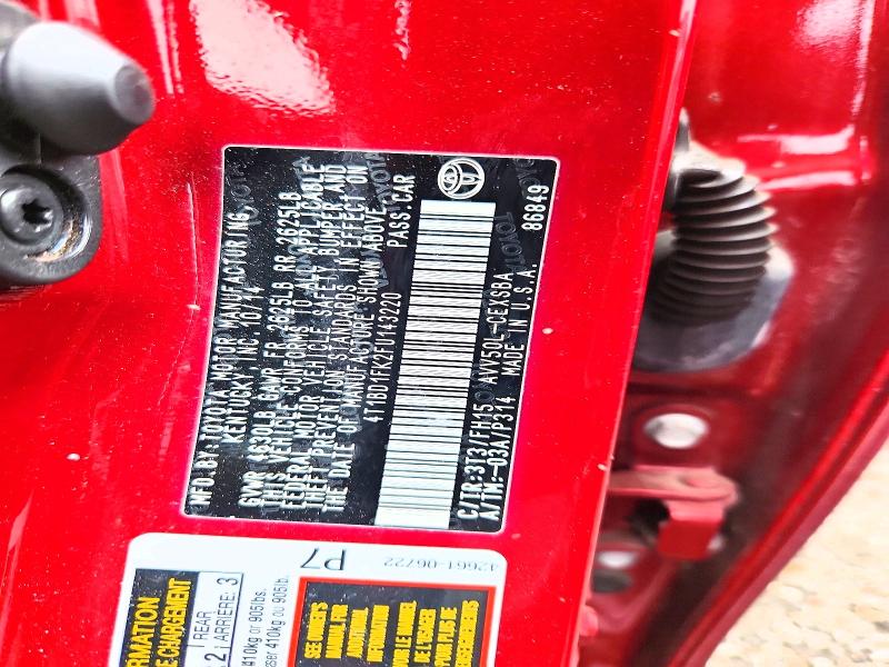 2015 Toyota Camry Hybrid მანქანა იყიდება აუქციონზე, vin: 4T1BD1FK2FU143220, აუქციონის ნომერი: 52612526