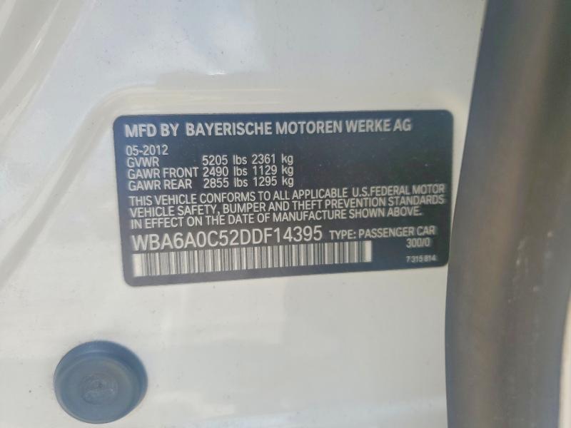 2013 Bmw 640 მანქანა იყიდება აუქციონზე, vin: WBA6A0C52DDF14395, აუქციონის ნომერი: 53271386