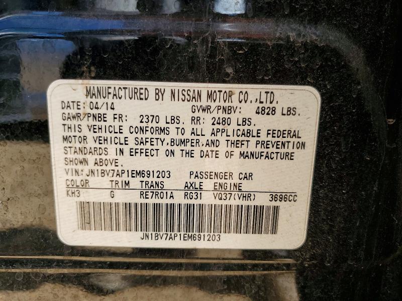 55376946 :رقم المزاد ، JN1BV7AP1EM691203 vin ، 2014 Infiniti Q50 مزاد بيع
