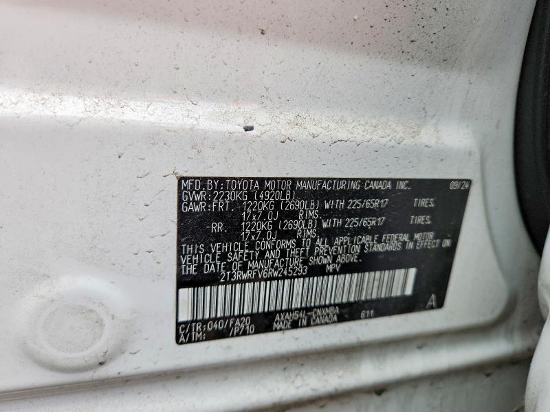 Aukcja sprzedaży 2024 Toyota Rav4 Hybrid, vin: 2T3RWRFV6RW245293, numer aukcji: 53226076