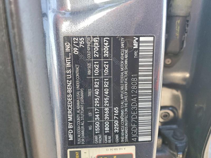 Aukcja sprzedaży 2013 Mercedes-benz Gl, vin: 4JGDF7DE3DA128081, numer aukcji: 54283216