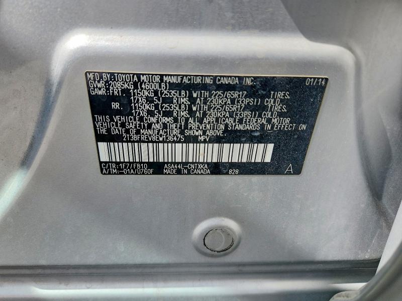 Продажа на аукционе авто 2014 Toyota Rav4, vin: 2T3BFREV8EW136475, номер лота: 55366566