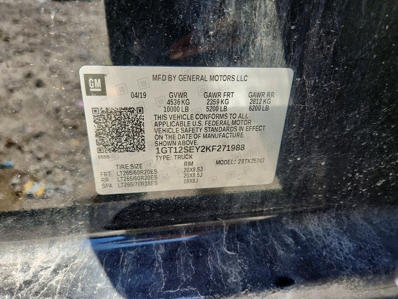 Продажа на аукционе авто 2019 Gmc Sierra, vin: 1GT12SEY2KF271988, номер лота: 54532556