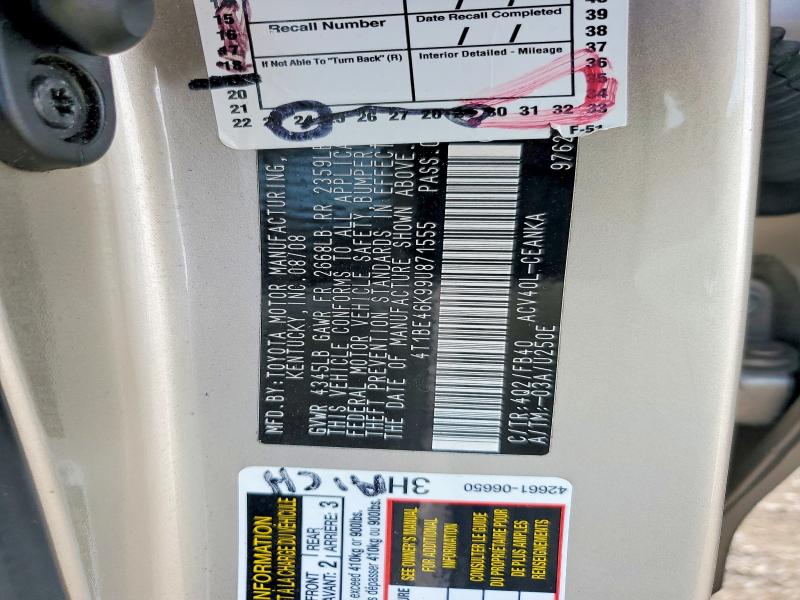 Продажа на аукционе авто 2009 Toyota Camry, vin: 4T1BE46K99U871555, номер лота: 52823396