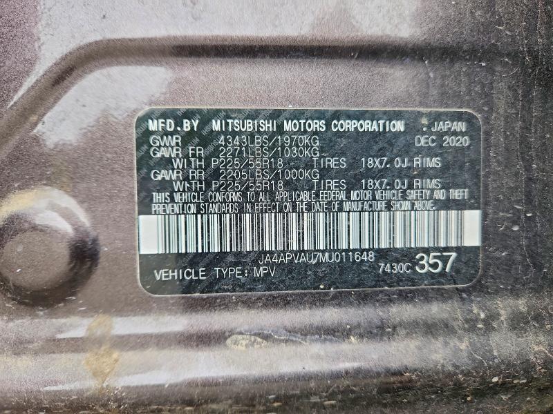 Продажа на аукционе авто 2021 Mitsubishi Outlander Sport, vin: JA4APVAU7MU011648, номер лота: 54226186