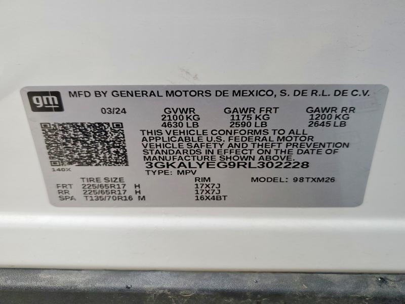 50306536 :رقم المزاد ، 3GKALYEG9RL302228 vin ، 2024 Gmc Terrain مزاد بيع