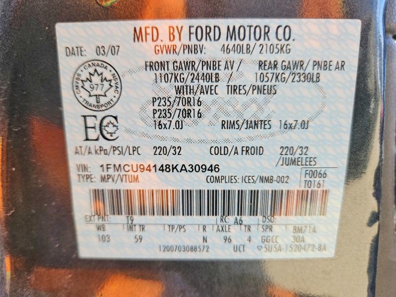 Aukcja sprzedaży 2008 Ford Escape, vin: 1FMCU94148KA30946, numer aukcji: 52997076