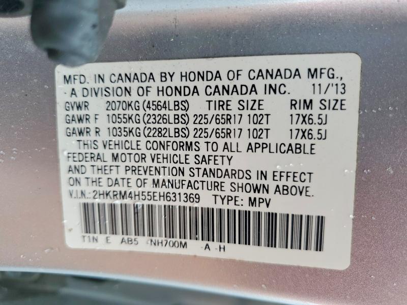 Aukcja sprzedaży 2014 Honda Cr-v, vin: 2HKRM4H55EH631369, numer aukcji: 55408106