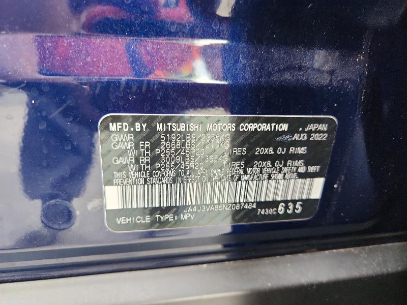 Продажа на аукционе авто 2022 Mitsubishi Outlander, vin: JA4J3VA85NZ087484, номер лота: 53324666