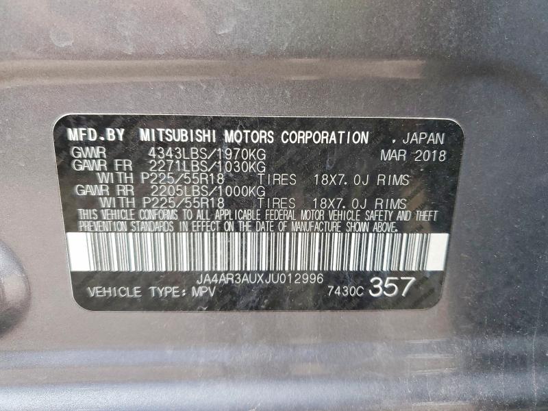 Aukcja sprzedaży 2018 Mitsubishi Outlander Sport, vin: JA4AR3AUXJU012996, numer aukcji: 52467596